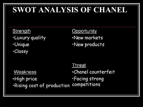 chanel weaknesses|Chanel value proposition.